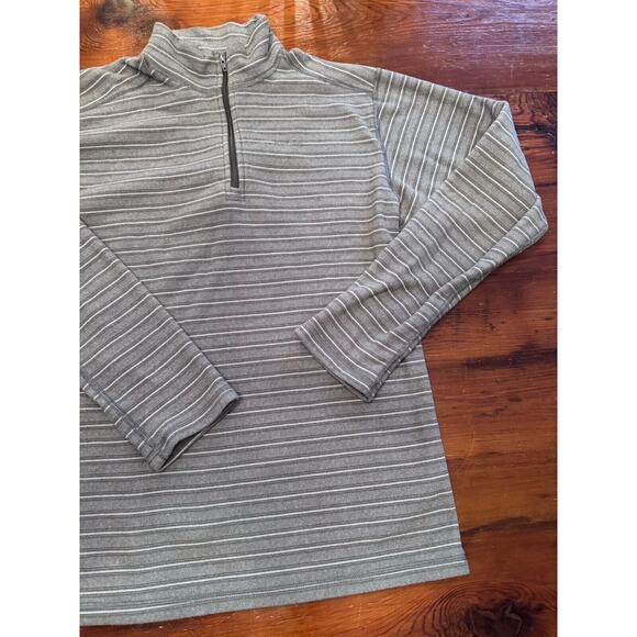 PATAGONIA Striped Fleece Pull Over Kids XXL Base Layer 1/4 Zip Mock Neck Gray - Picture 3 of 13